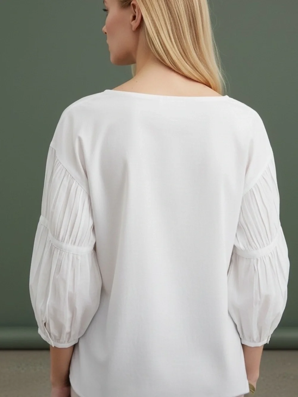 NWT Madewell Puff Sleeve Drop Shoulder Knit Top in white size small